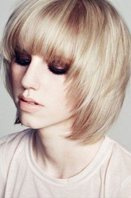 14. Layered Bob with Bangs