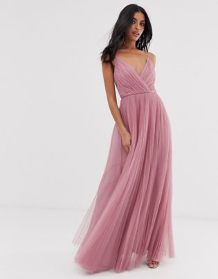 Vestido Maxi Cami Pleated Tulle Pleated Tulle