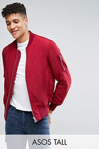 red bomber jacket outfit men