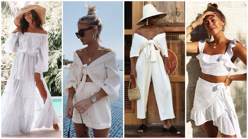 Alle weißen Strand-Outfits