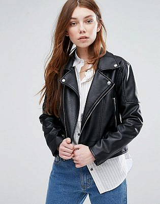 Barneys Faux Leather Biker Jacket