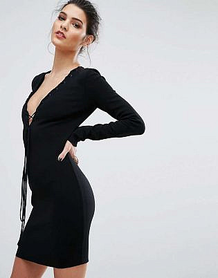 Bec & Bridge Warriors Keeper Long Sleeve Plunge Dress