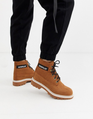Cat Lyric Corduroy Suede Lace Up Boots In Rust
