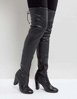 Dune Sybil Leather Over Knee Boots