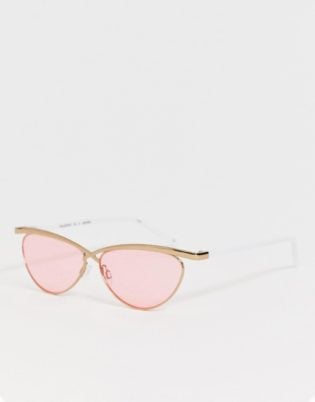 Le Specs Teleport Ya Round Sunglasses In Pink