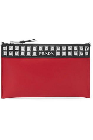 Prada Studded Leather Pouch