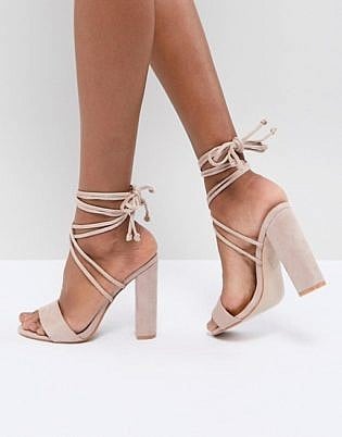 Public Desire Suzu Tie Up Block Heeled Sandals