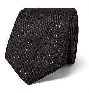 7cm Metallic Nep Silk-Blend Twill Tie