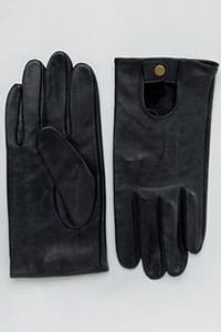 ASOS Leather Driving Gloves In Black