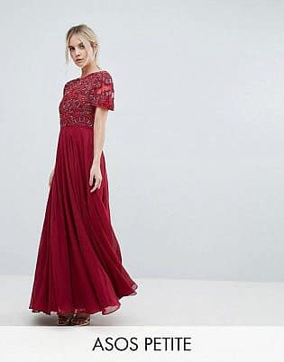 ASOS PETITE Geo Embellished Maxi Dress