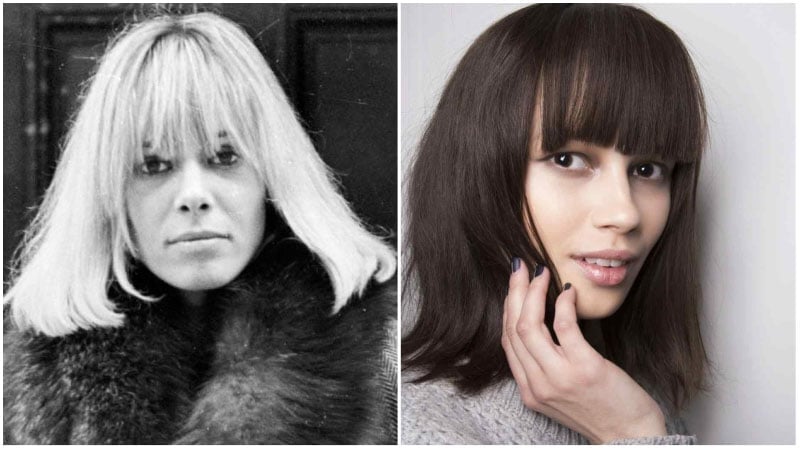 Anita Pallenberg Long Bob with Bangs Hair