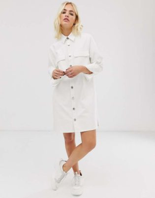Asos White Asos White Oversized Denim Shirt Dress