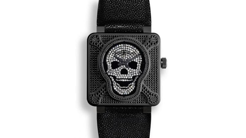 Bell and Ross Diamond Dial Black Titanium Automatic Men's Watch