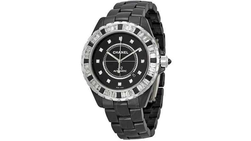 Chanel J12 Automatic Black Diamond Dial Black Ceramic Men's Watch