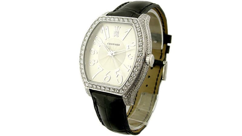 Chopard Silver Dial 18 Carat White Gold Diamond Men's Watch