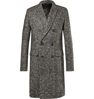 Double-Breasted Herringbone Wool-Blend Overcoat
