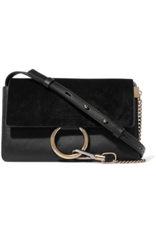 Faye Small Leather And Suede Shoulder Bag