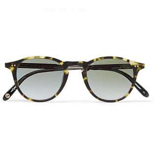 Hampton 46 Round-Frame Tortoiseshell Matte-Acetate Mirrored Sunglasses