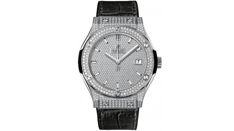 Hublot Classic Fusion Diamond Pave Dial Titanium Men's Watch