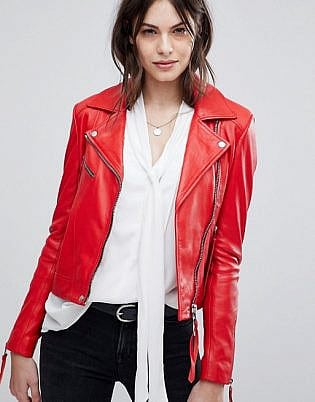 Lab Leather Jacket with Asymmetric Zip