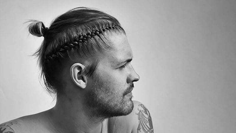 Man shop bun braids