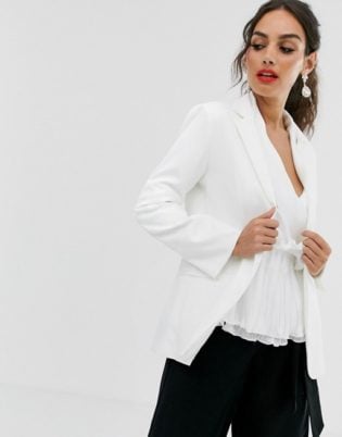 Outrageous Fortune Tailored Blazer In White