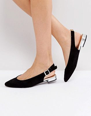 RAID Honey Black Sling Back Ballet Shoes