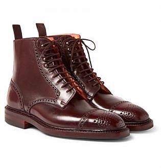 Toby Cap-Toe Horween Shell Cordovan Leather Brogue Boots