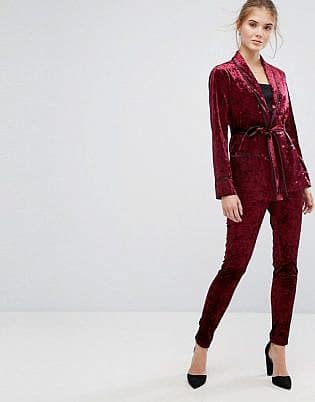 True Decadence Premium Cruched Velvet Skinny Pant