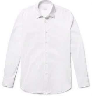 White Slim-Fit Stretch Cotton-Blend Shirt