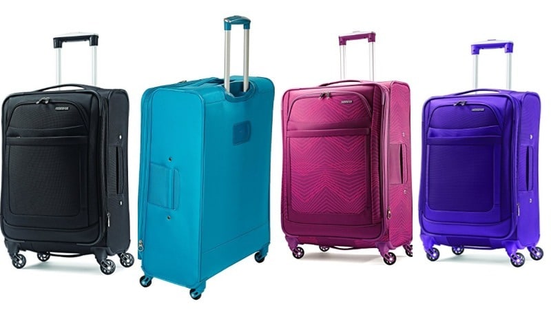 suitcase with recessed wheels