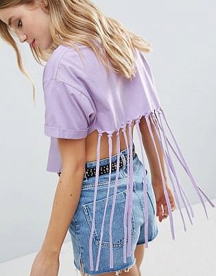 Asos Crop Top With Shredded Back