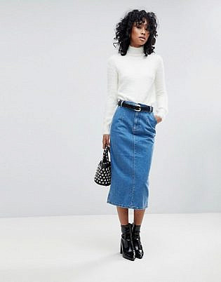 casual pencil skirt outfit