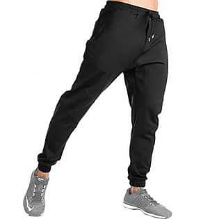 BOOMLEMON Men's Gym Running Causal Pants Workout Jogger Sweatpants Zip Pockets Black