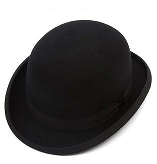 Classic Black Derby Hats Traditional Black Felt Bowler Hat Fedora Trilby