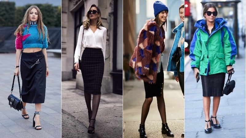 casual pencil skirt outfits