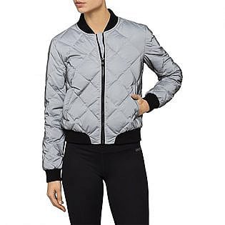 Calvin Klein PF7J4455 Women's Reflective Bomber Jacket, Silver