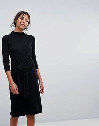 Esprit Tie Bow Waist Detail Knitted Dress