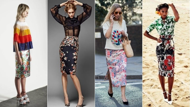 flower print pencil skirt street style - sauna-flamingo.com