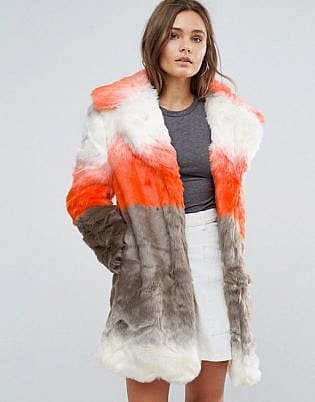 Glamorous Ombre Faux Fur Coat