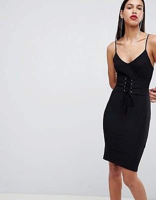 Lipsy Midi Dress With Corset Detail