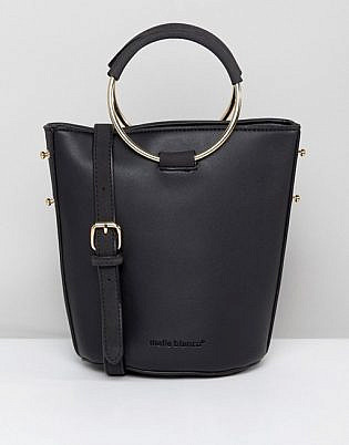 Melie Bianco Vegan Leather Shoulder Bag With Metal Hardware