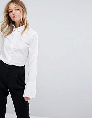 Monki Button Up Wide Sleeve Shirt