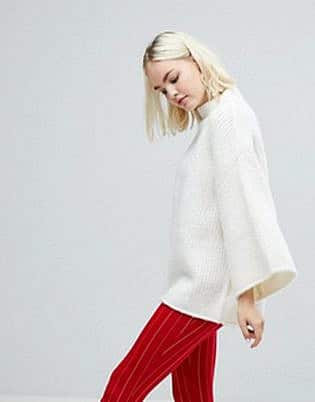 Monki High Neck Wide Sleeve Jumper