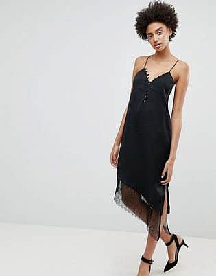 N12h After Hours Lace Trim Slip Dress
