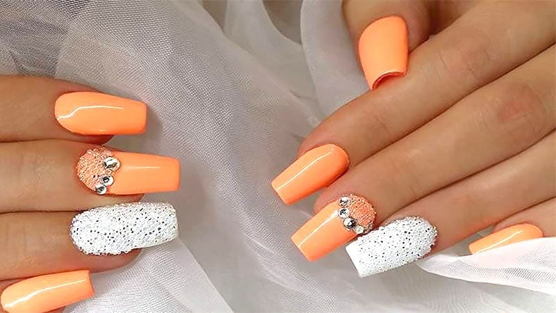 Orange Wedding Nails