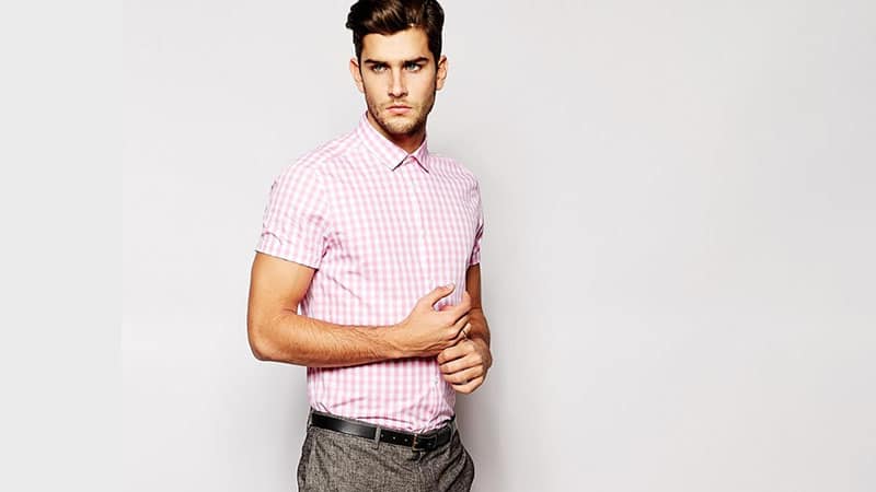 Fashion Formal Shirts Short Sleeve Shirts Maul Short Sleeve Shirt pink casual look 