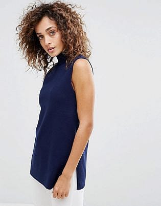 Polo Ralph Lauren Knit High Neck Jumper with Suede Panel