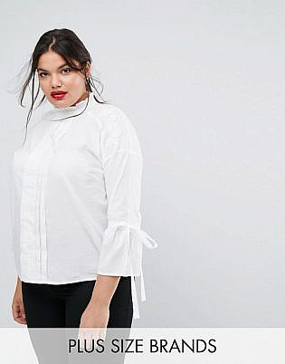Simply Be High Neck Bow Detail Blouse