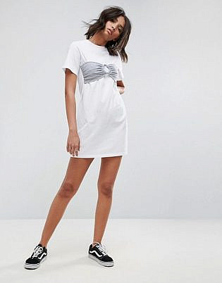 Urban Bliss Oversized T Shirt Dress With Bra Top